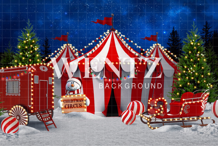 Fundo Fotográfico em Tecido Circo de Natal / Backdrop 2465