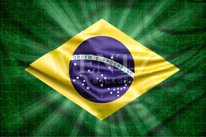 Fundo Fotográfico em Tecido Copa do Mundo de Futebol Bandeira do Brasil / Backdrop 2543