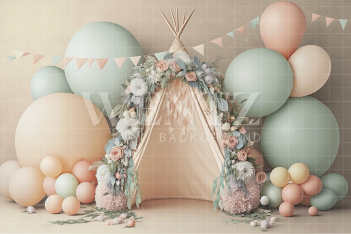 Fundo Fotográfico em Tecido Smash the Cake Tenda Boho / Backdrop 3100