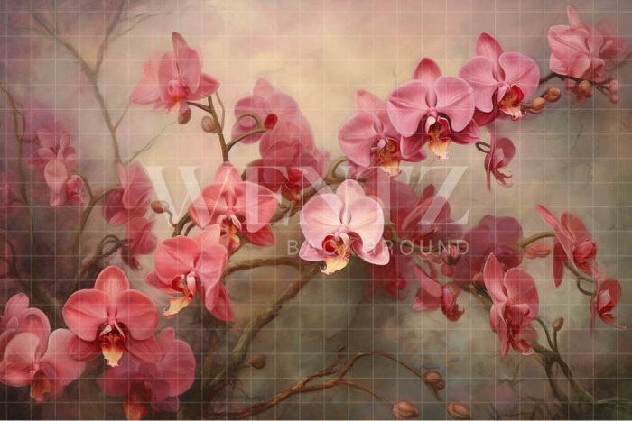 Fundo Fotográfico em Tecido Orquídeas Rosa / Backdrop 3564