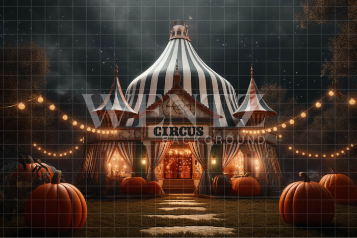 Fundo Fotográfico em Tecido Circo de Halloween / Backdrop 3690