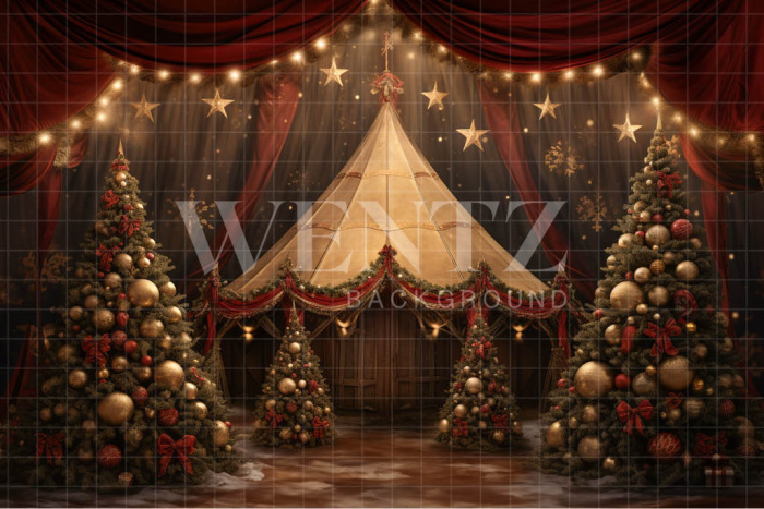 Fundo Fotográfico em Tecido Circo de Natal / Backdrop 4076