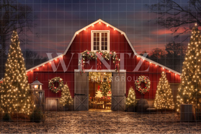 Fundo Fotográfico em Tecido Celeiro de Natal / Backdrop 4077