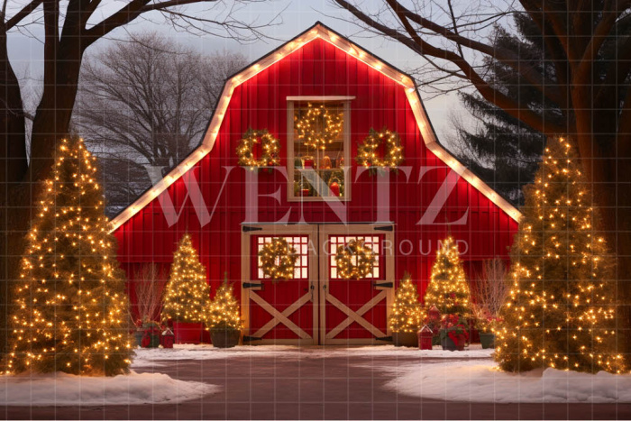 Fundo Fotográfico em Tecido Celeiro de Natal / Backdrop 4140