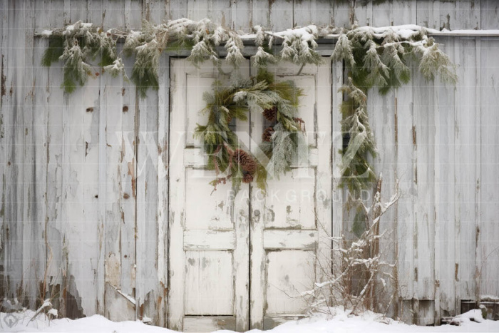 Fundo Fotográfico em Tecido Porta Rústica de Natal / Backdrop 4523