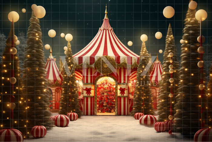 Fundo Fotográfico em Tecido Circo de Natal / Backdrop 4528