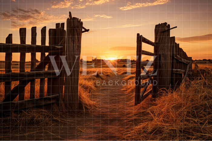 Fundo Fotográfico em Tecido Porteira de Fazenda / Backdrop 4769