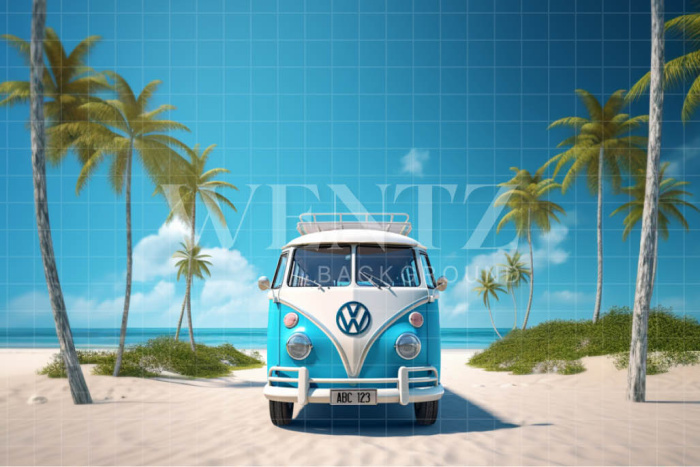 Fundo Fotográfico em Tecido Kombi na Praia / Backdrop 5005