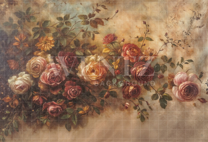 Fundo Fotográfico em Tecido Fine Art Floral / Backdrop 6176