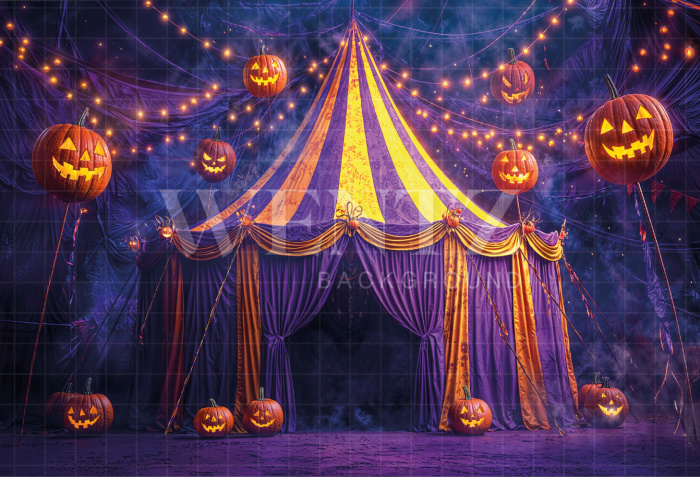 Fundo Fotográfico em Tecido Circo de Halloween / Backdrop 6366