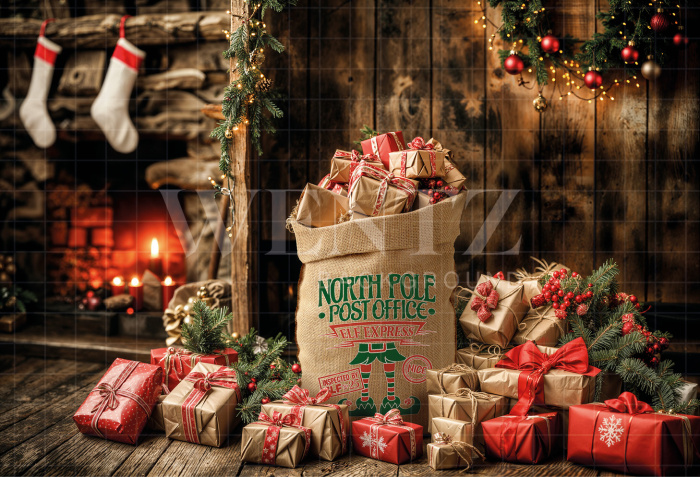 Saco Decorativo de Natal de Juta Trançada Natural -  49 x 75 / WS23