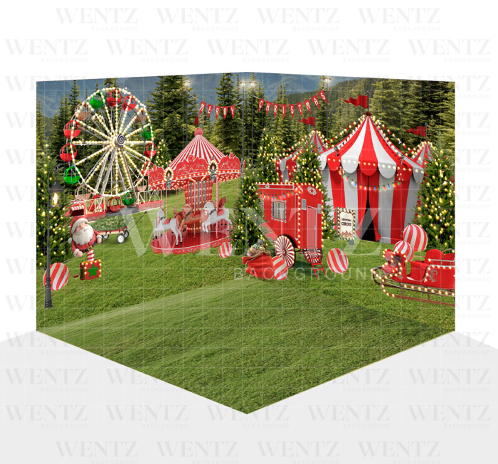 Fundo Fotográfico em Tecido Cenário Circo de Natal 3D / WTZ151