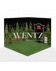 Fundo Fotográfico em Tecido Cenário Fazenda de Pinheiros de Natal 3D / Backdrop WTZ147