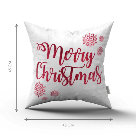 Capa de Almofada Feliz Natal Vermelho - 45 x 45 / WA15