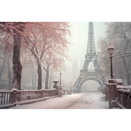 Fundo Fotográfico em Tecido Inverno em Paris / Backdrop 4383