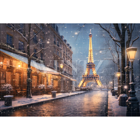 Fundo Fotográfico em Tecido Inverno em Paris / Backdrop 4394