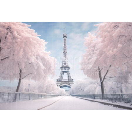 Fundo Fotográfico em Tecido Inverno em Paris / Backdrop 4396