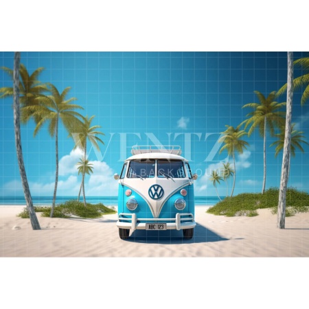 Fundo Fotográfico em Tecido Kombi na Praia / Backdrop 5005