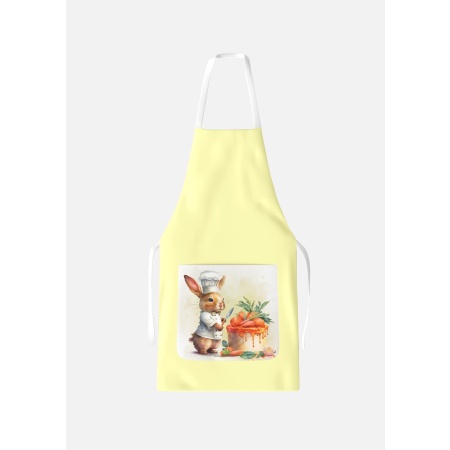 Avental Chef Coelho Páscoa Amarelo com Bolso / AW28