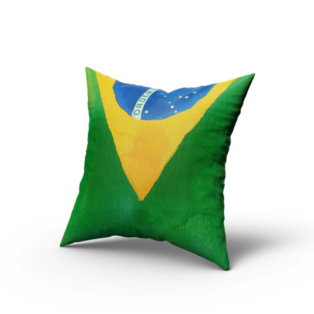 Capa de Almofada Copa do Mundo de Futebol Bandeira do Brasil - 45 x 45 / WA40